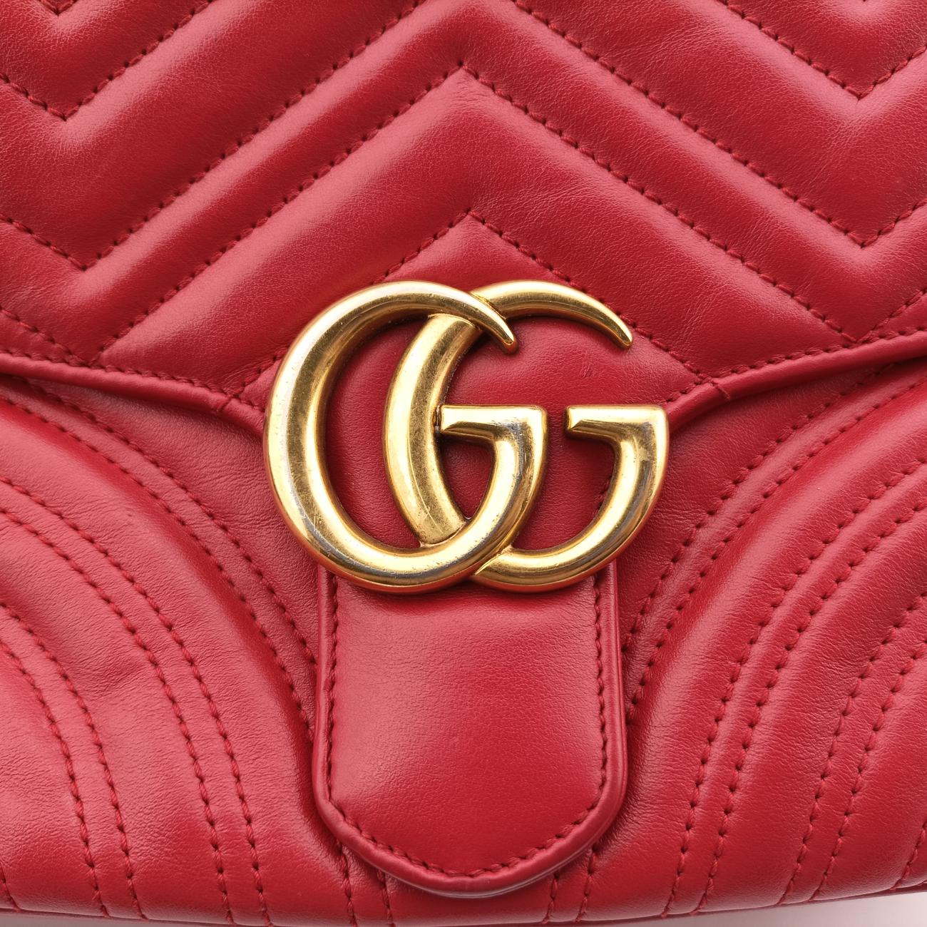 GG MarmontRedLeather498100G022796880GGマーモントレッドレザー498100G022796880
