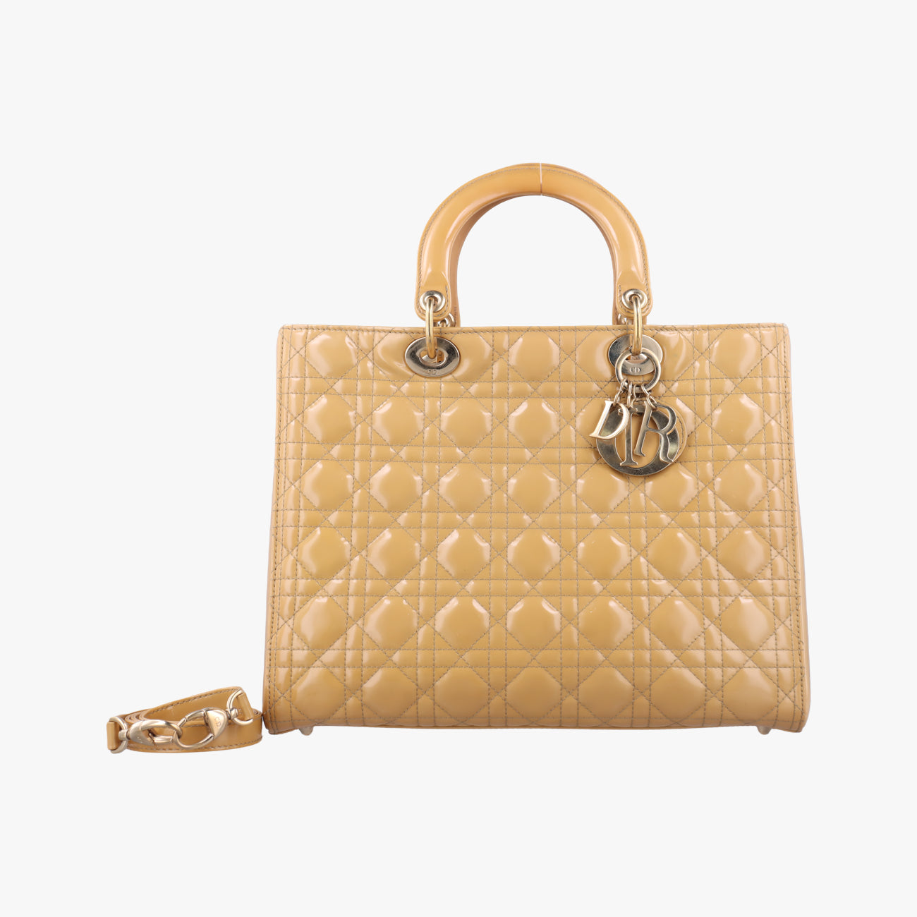 Lady DiorBeigePatent16-BO-0111 Bレディディオール ラージベージュパテント16-BO-0111 B