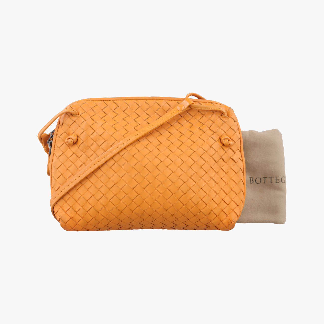 NODINI IntrecciatoOrangelambskinB02696008Gノディーニ イントレチャートオレンジラムスキンB02696008G