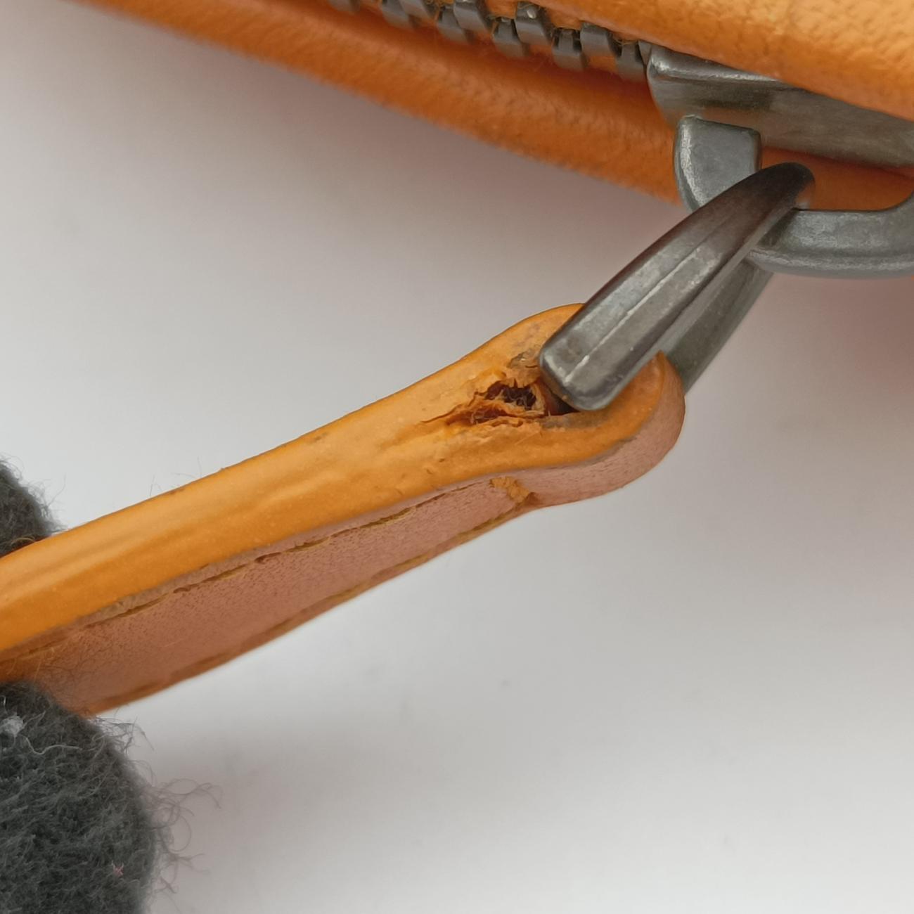 NODINI IntrecciatoOrangelambskinB02696008Gノディーニ イントレチャートオレンジラムスキンB02696008G