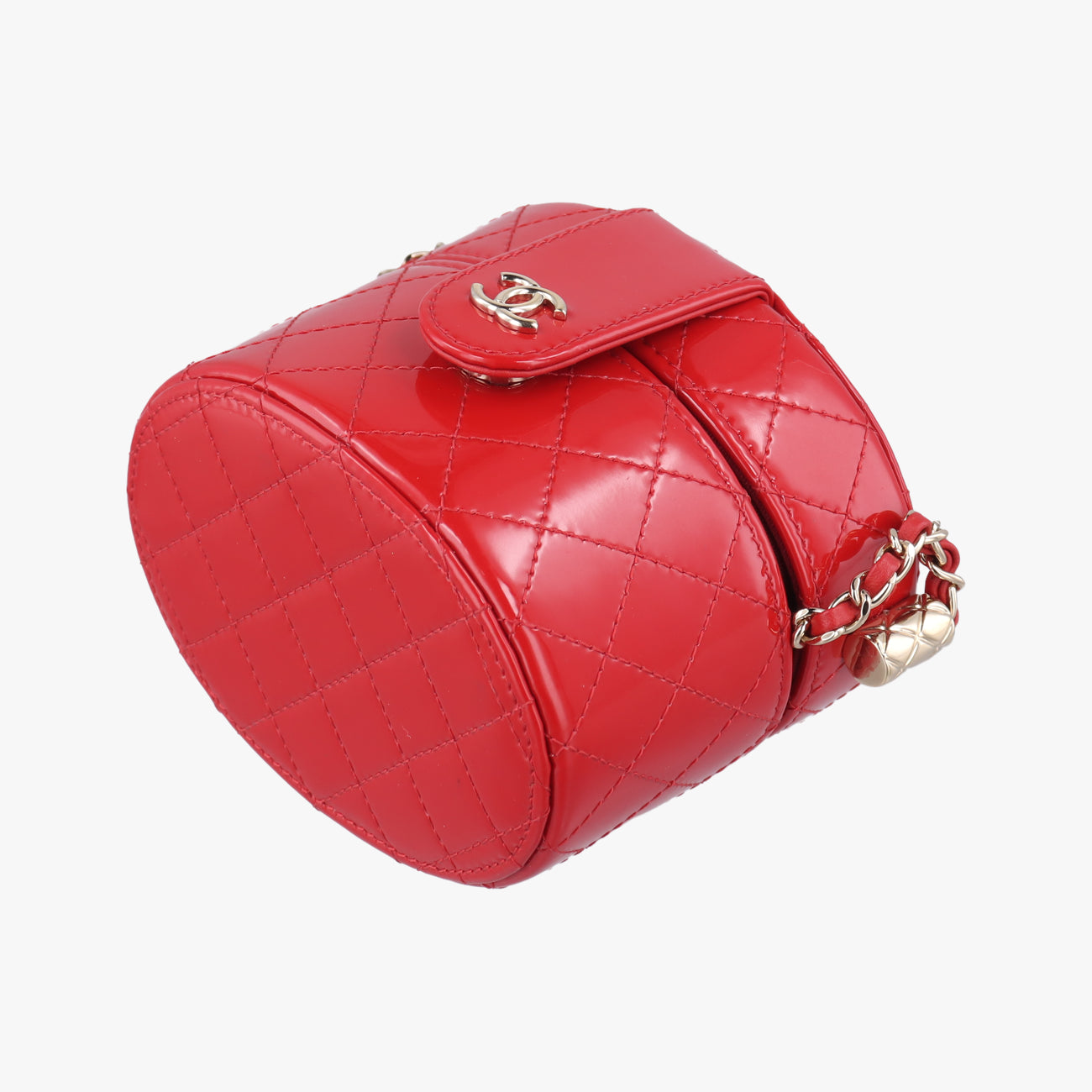 Matelasse CC Allure Vanity CaseRedPatentAP157330581520マトラッセ ココ アリュール バニティ ケースレッドパテントAP157330581520