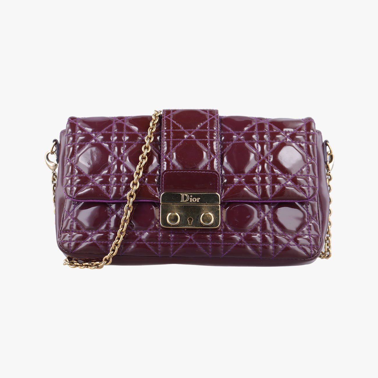 Miss Dior Cannage New RockPurplePatent Leather02-LU-0132ミス ディオール カナージュ ニューロックパープルパテント02-LU-0132