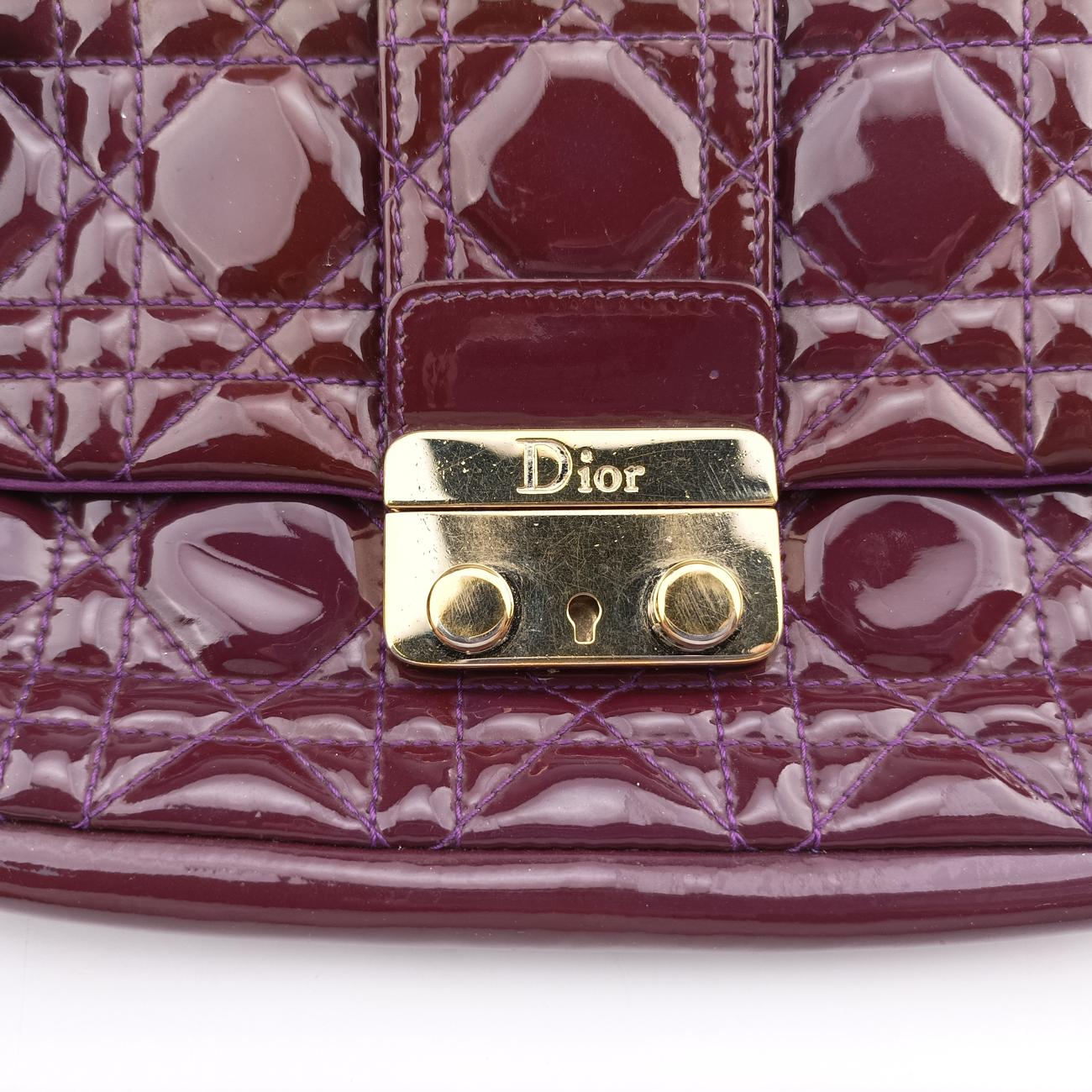 Miss Dior Cannage New RockPurplePatent Leather02-LU-0132ミス ディオール カナージュ ニューロックパープルパテント02-LU-0132