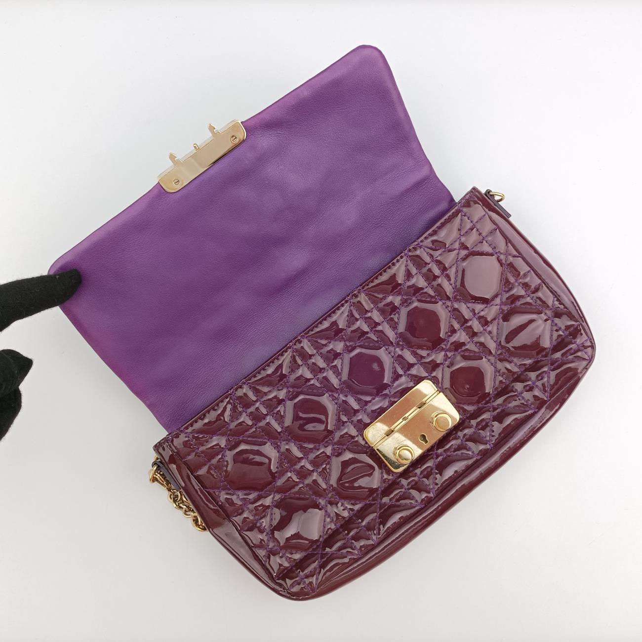 Miss Dior Cannage New RockPurplePatent Leather02-LU-0132ミス ディオール カナージュ ニューロックパープルパテント02-LU-0132