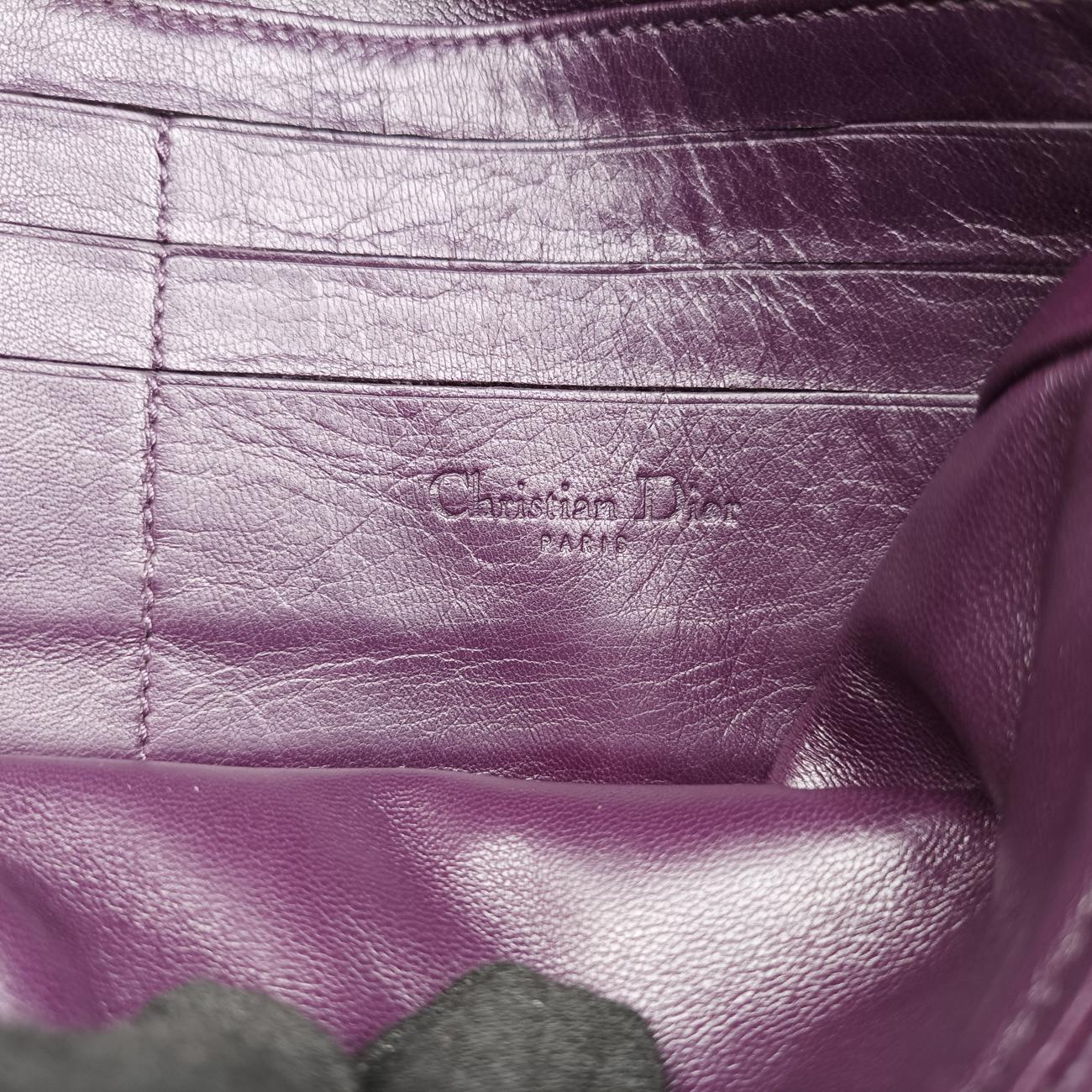Miss Dior Cannage New LockDark Purplelambskin07-LU-0130ミスディオール カナージュ ニューロックダークパープルラムスキン07-LU-0130