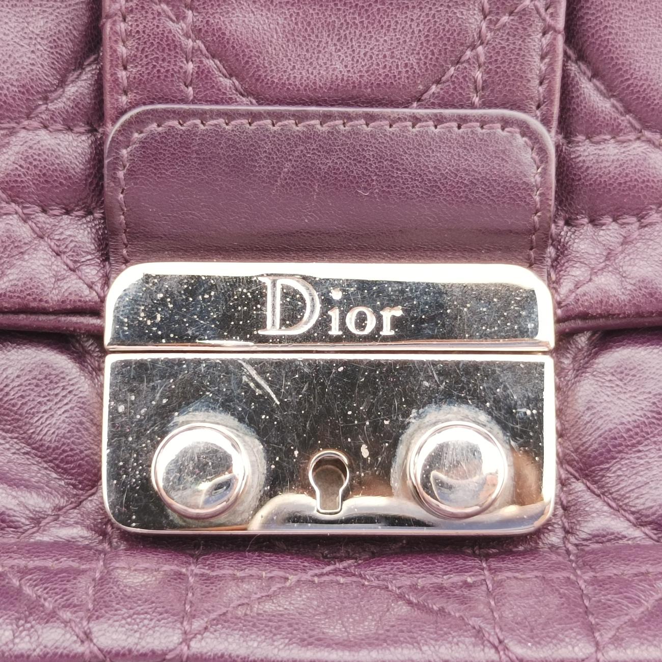 Miss Dior Cannage New LockDark Purplelambskin07-LU-0130ミスディオール カナージュ ニューロックダークパープルラムスキン07-LU-0130
