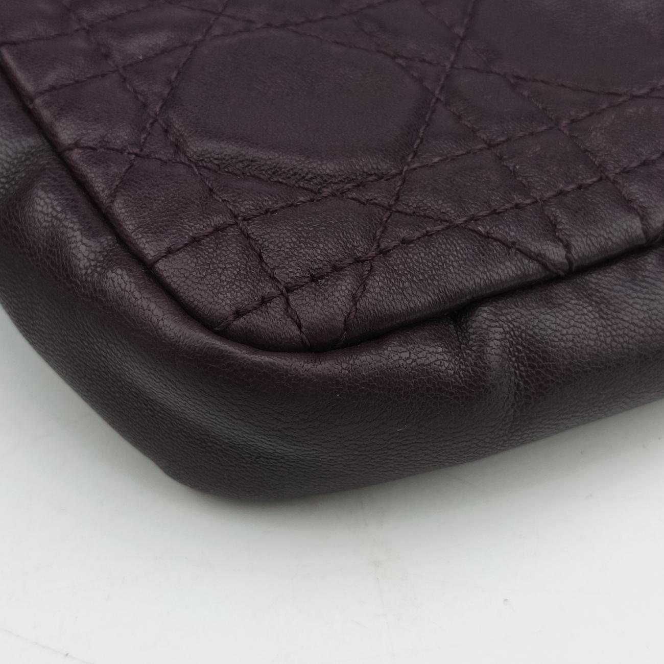 Miss Dior Cannage New LockDark Purplelambskin07-LU-0130ミスディオール カナージュ ニューロックダークパープルラムスキン07-LU-0130