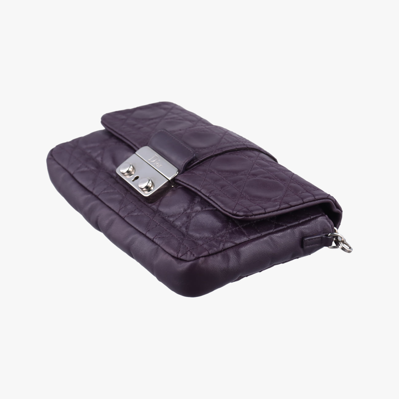 Miss Dior Cannage New LockDark Purplelambskin07-LU-0130ミスディオール カナージュ ニューロックダークパープルラムスキン07-LU-0130