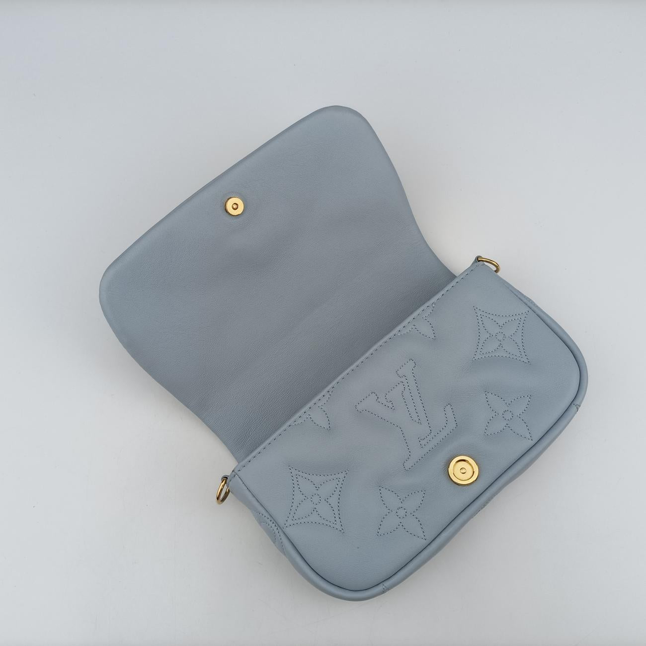 Bubble Glam Strap WalletBLEU GLACIERLeatherM81399ICチップバブルグラムストラップウォレットブルーグラシエールレザーM81399ICチップ