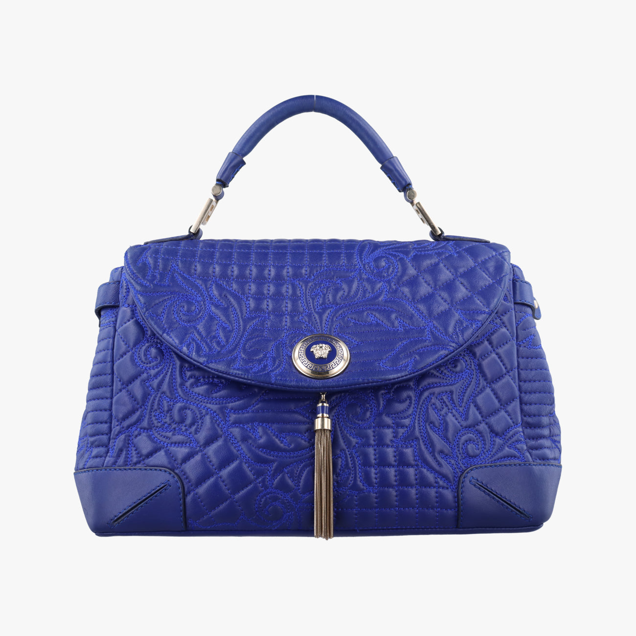 Embossed Leather Talia VanitasBlueLeatherエンボス レザー タリア ヴァニタスブルーレザー