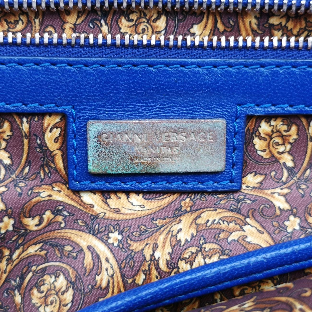 Embossed Leather Talia VanitasBlueLeatherエンボス レザー タリア ヴァニタスブルーレザー