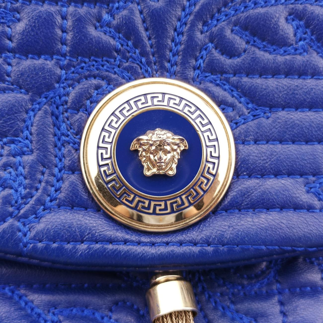 Embossed Leather Talia VanitasBlueLeatherエンボス レザー タリア ヴァニタスブルーレザー