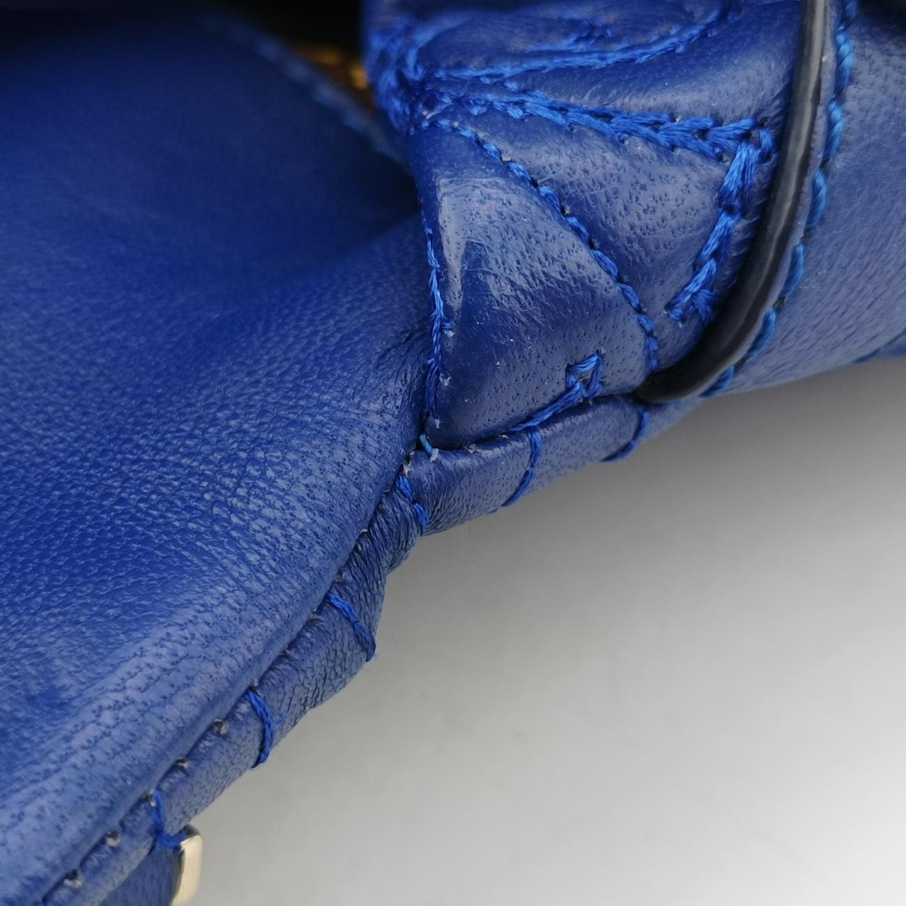Embossed Leather Talia VanitasBlueLeatherエンボス レザー タリア ヴァニタスブルーレザー