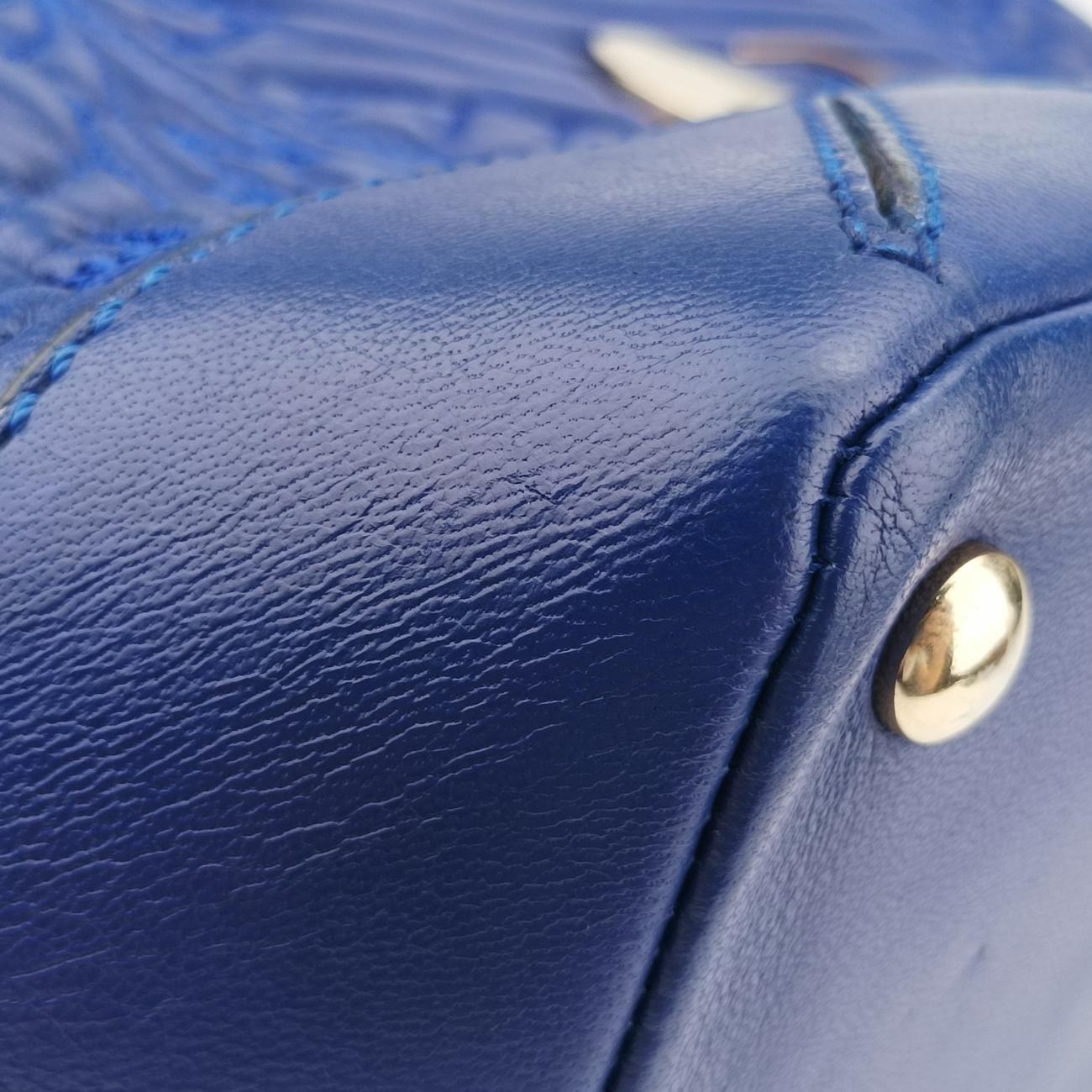Embossed Leather Talia VanitasBlueLeatherエンボス レザー タリア ヴァニタスブルーレザー
