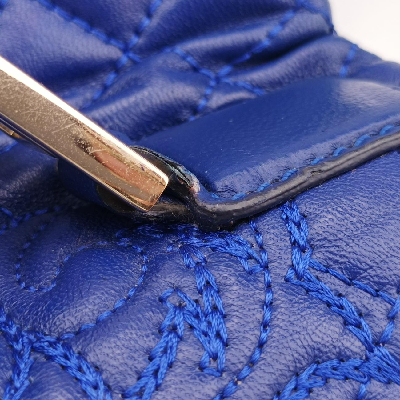 Embossed Leather Talia VanitasBlueLeatherエンボス レザー タリア ヴァニタスブルーレザー