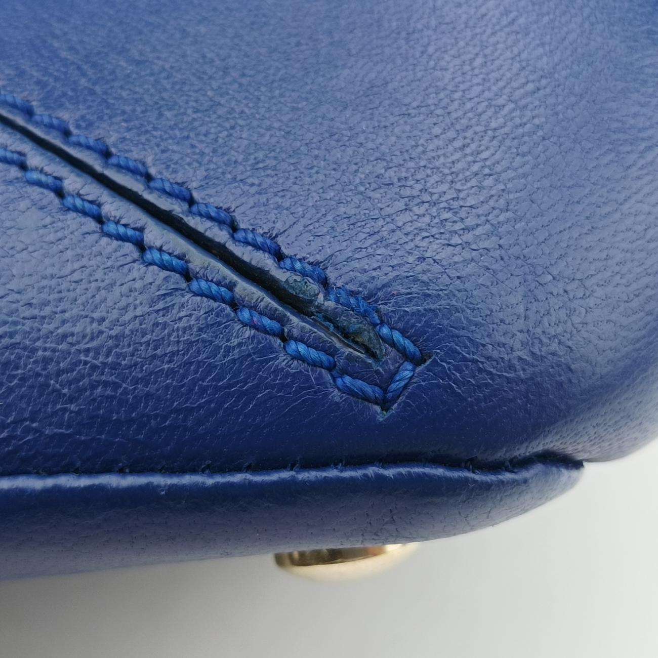 Embossed Leather Talia VanitasBlueLeatherエンボス レザー タリア ヴァニタスブルーレザー