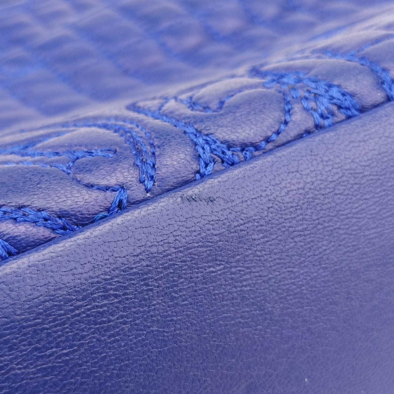 Embossed Leather Talia VanitasBlueLeatherエンボス レザー タリア ヴァニタスブルーレザー