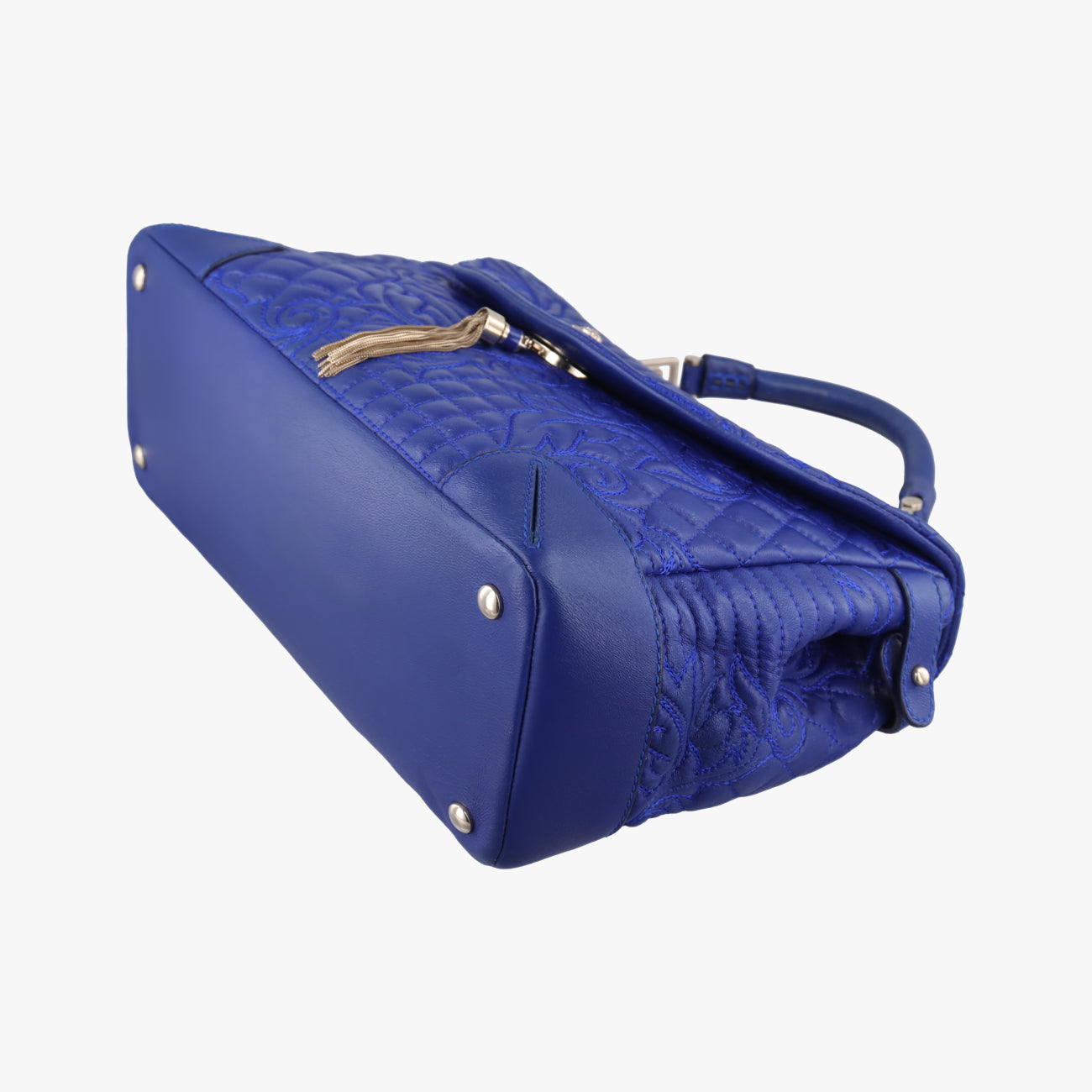 Embossed Leather Talia VanitasBlueLeatherエンボス レザー タリア ヴァニタスブルーレザー