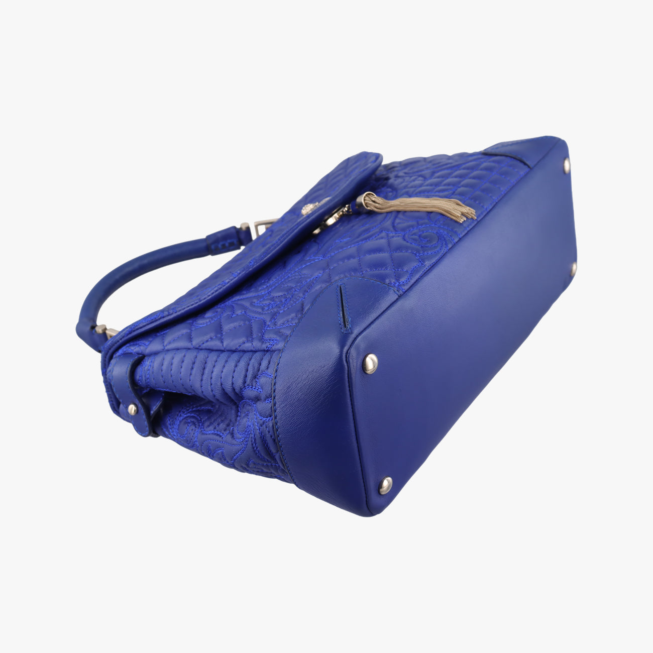 Embossed Leather Talia VanitasBlueLeatherエンボス レザー タリア ヴァニタスブルーレザー