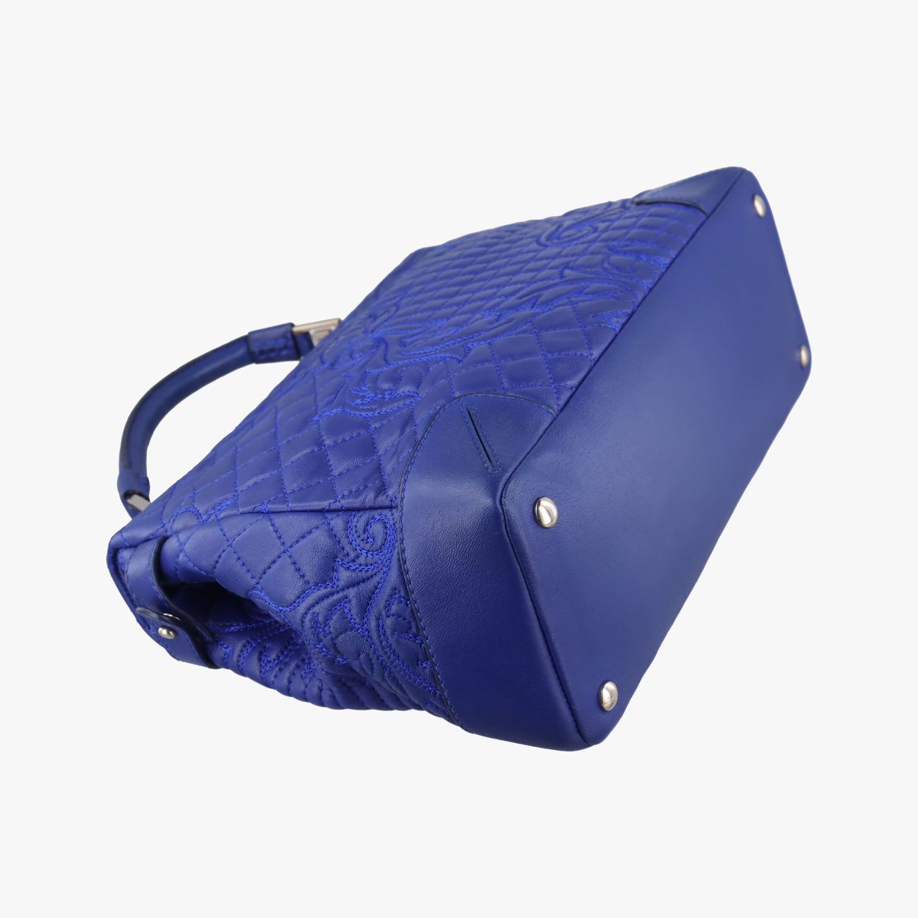 Embossed Leather Talia VanitasBlueLeatherエンボス レザー タリア ヴァニタスブルーレザー
