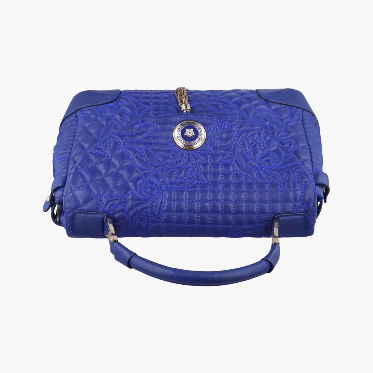 Embossed Leather Talia VanitasBlueLeatherエンボス レザー タリア ヴァニタスブルーレザー