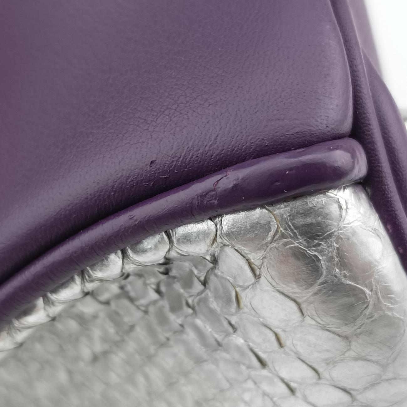 DiorissimoPurple×Brown×SilverLeather x Snakeskin09-MA-0155ディオリッシモパープル×ブラウン×シルバーレザー×ヘビ革09-MA-0155