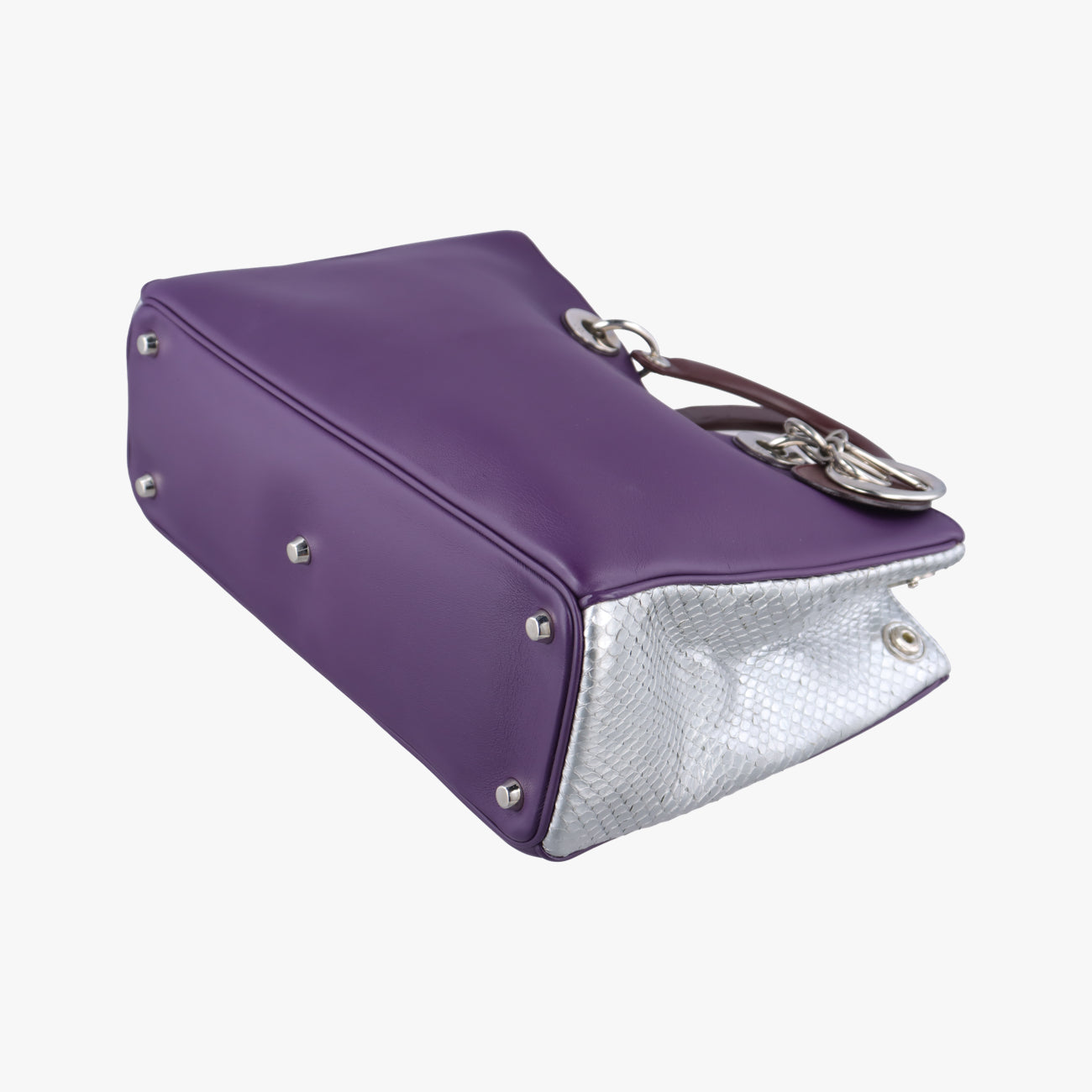 DiorissimoPurple×Brown×SilverLeather x Snakeskin09-MA-0155ディオリッシモパープル×ブラウン×シルバーレザー×ヘビ革09-MA-0155
