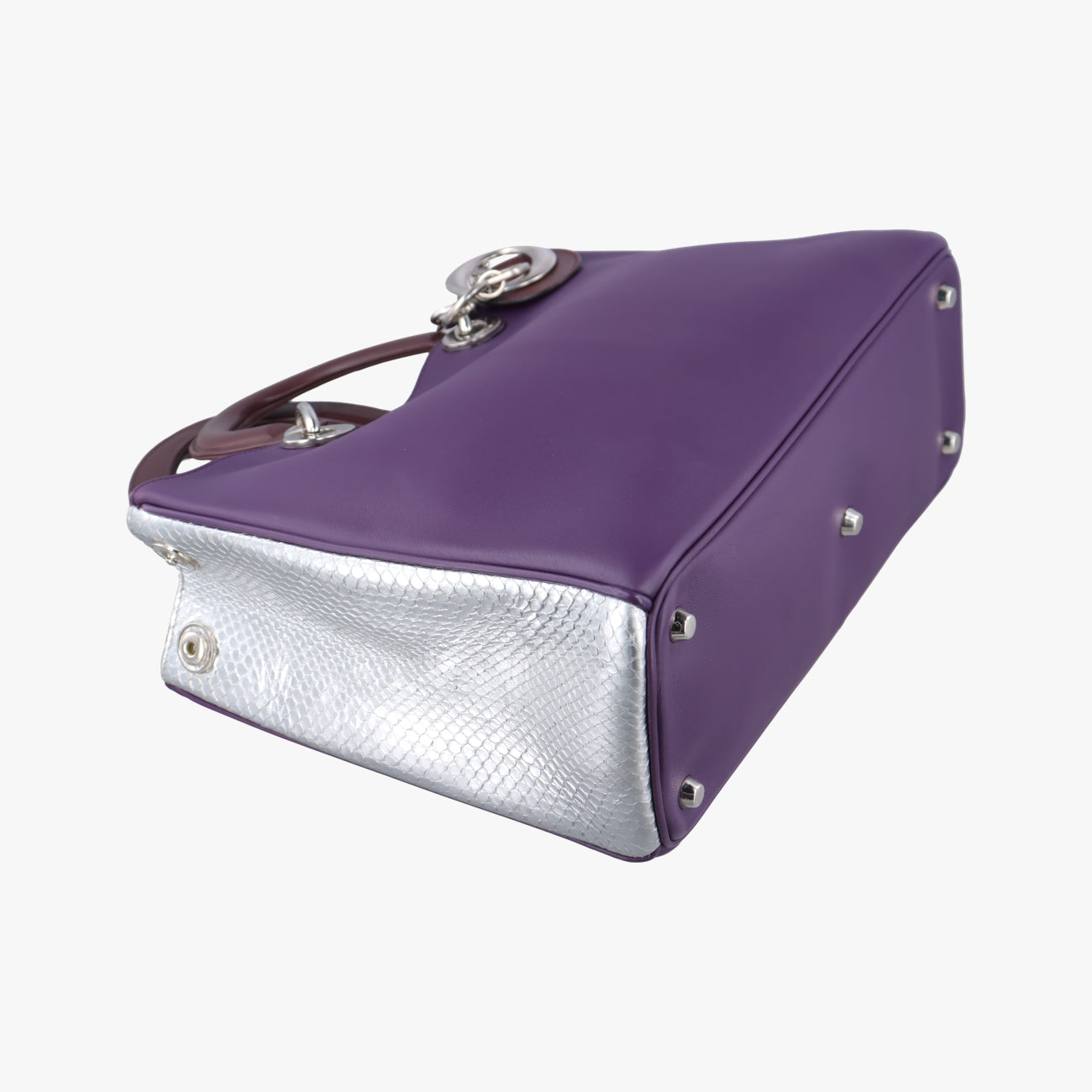 DiorissimoPurple×Brown×SilverLeather x Snakeskin09-MA-0155ディオリッシモパープル×ブラウン×シルバーレザー×ヘビ革09-MA-0155
