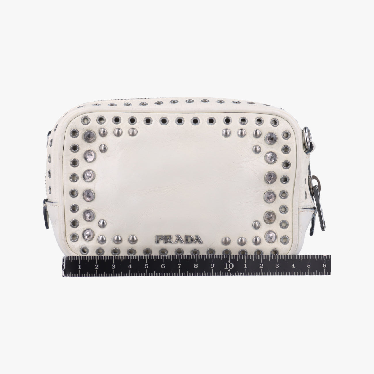 Jeweled Crossbody PochetteWhiteLeather31/Lジュエルドクロスボディ ポシェットホワイトレザー31/L