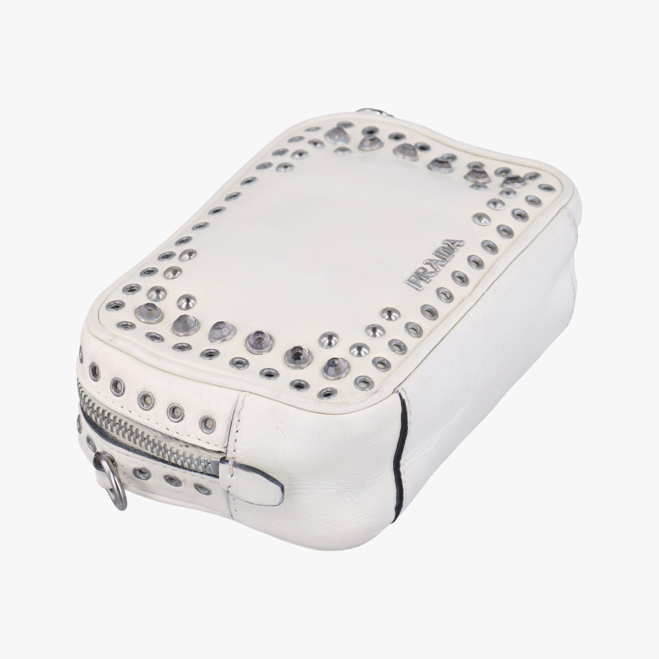 Jeweled Crossbody PochetteWhiteLeather31/Lジュエルドクロスボディ ポシェットホワイトレザー31/L