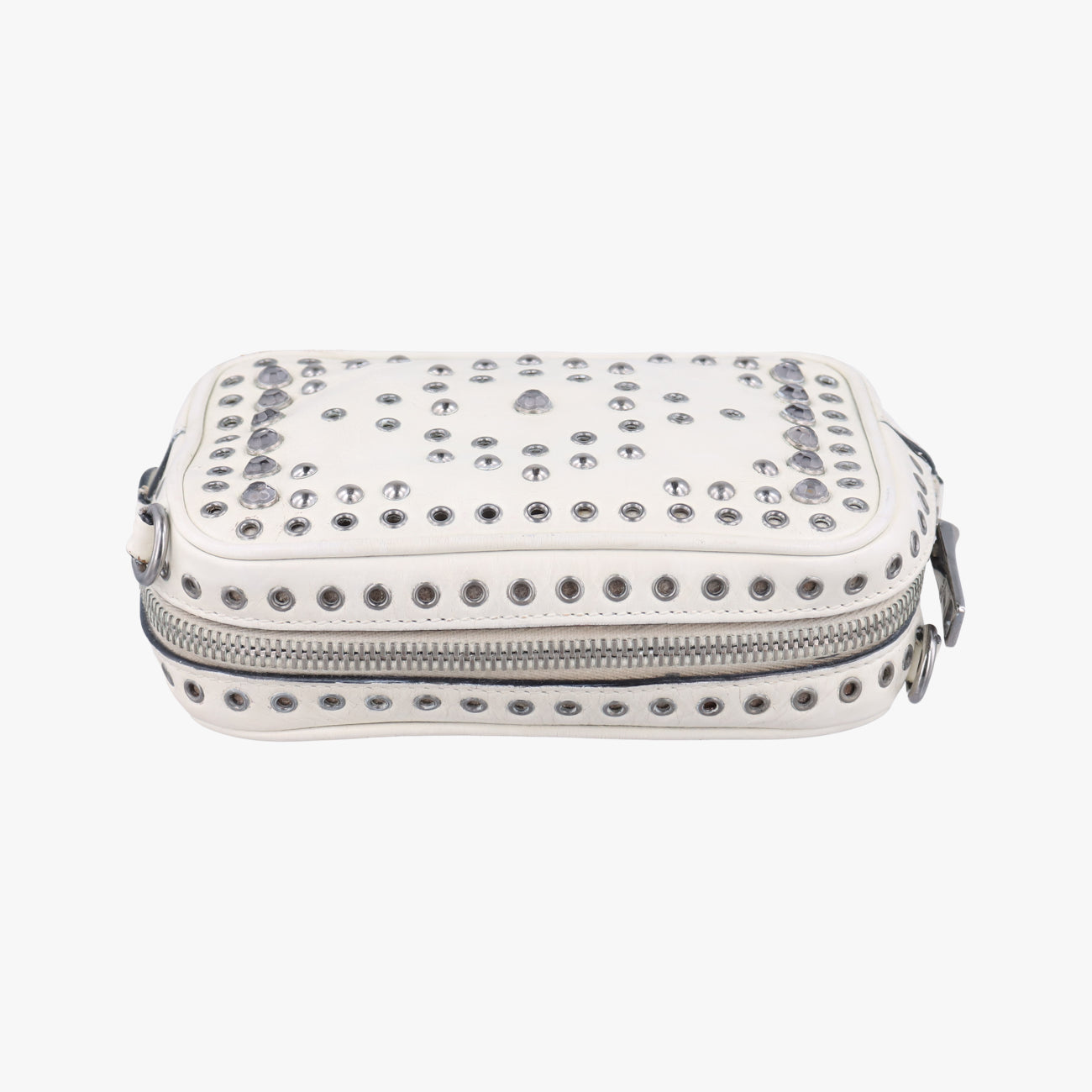 Jeweled Crossbody PochetteWhiteLeather31/Lジュエルドクロスボディ ポシェットホワイトレザー31/L