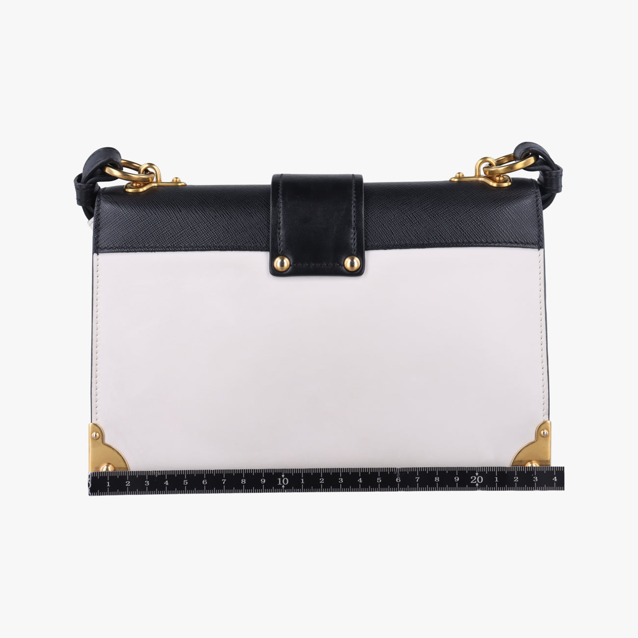CahierBlack×whiteLeather×SAFFIANO Leather1BD04525 Lカイエブラック×ホワイトレザー×サフィアーノレザー1BD04525 L