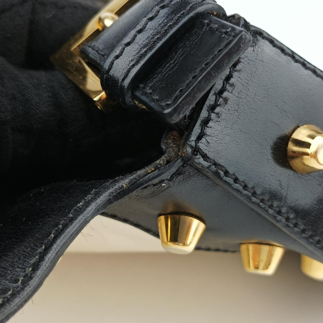 Mamma Bucket Vintage StudsWhite×BlackLeatherLot number unknownマンマバケット ヴィンテージ スタッズホワイト×ブラックレザー製番不明