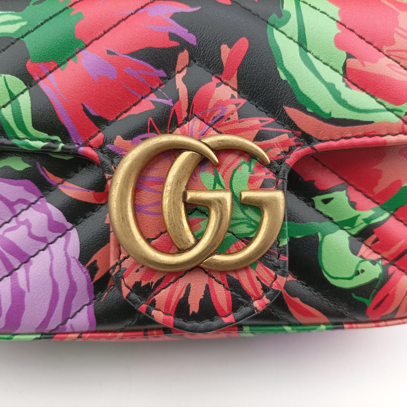 GG MarmontBlack×MulticolourLeather476433GGマーモントブラック×マルチカラーレザー476433