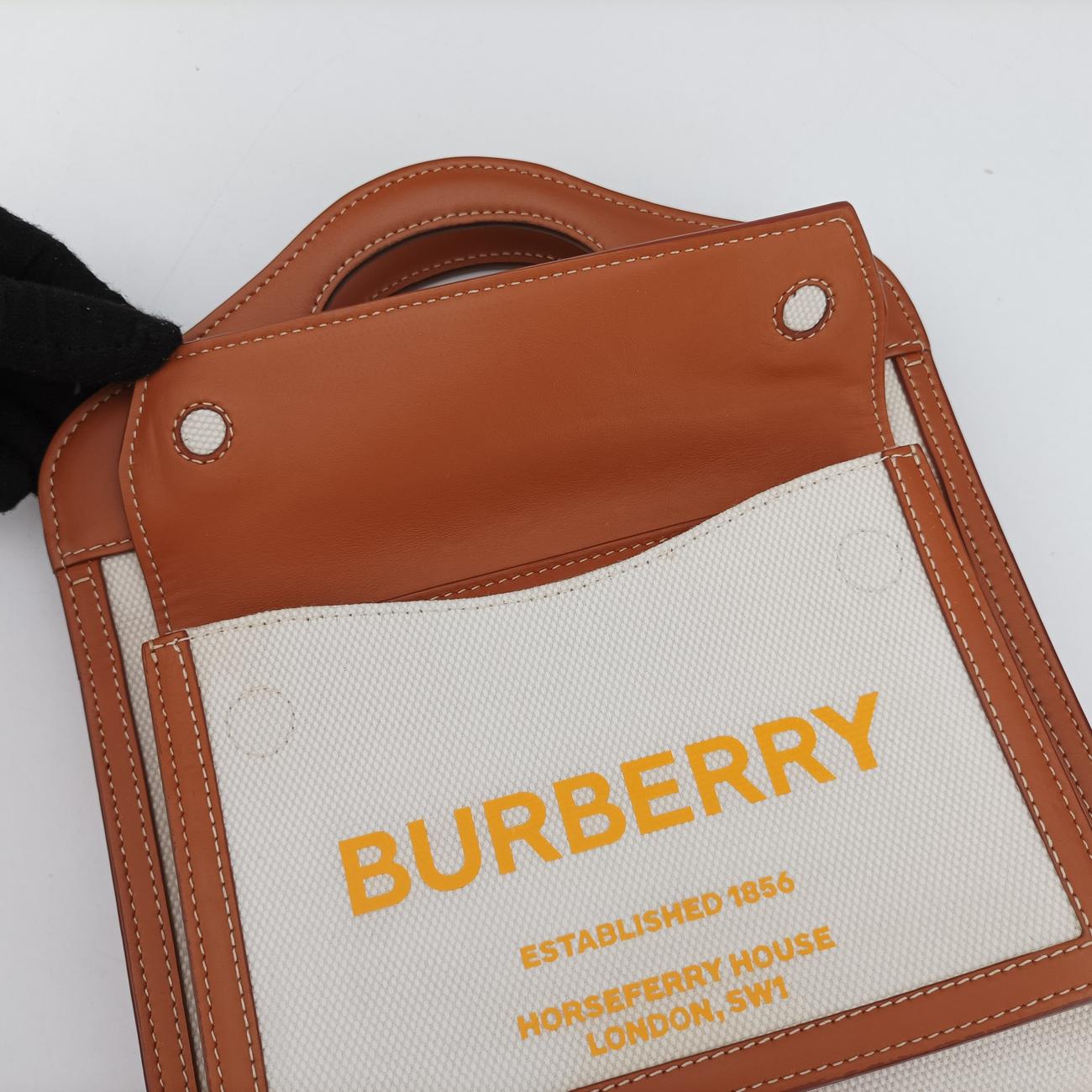 Mini Pocket BagBeige x WhiteCanvas x LeatherITTRESRL44SCAミニ ポケットバッグベージュ×ホワイトキャンバス×レザーITTRESRL44SCA