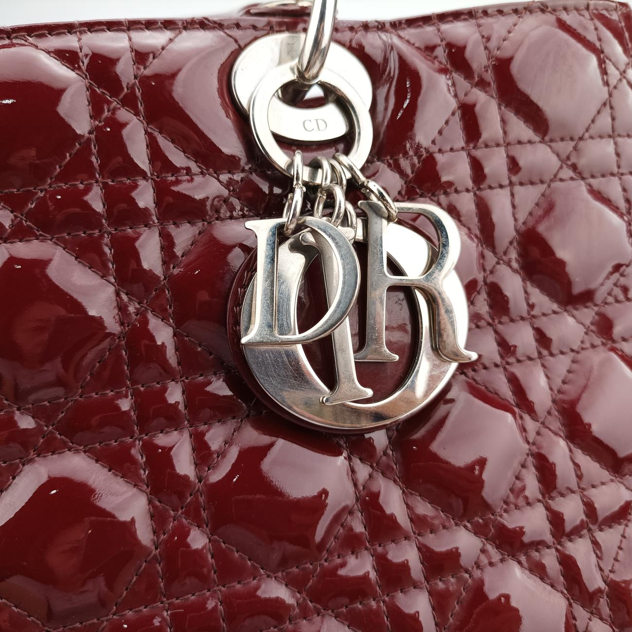 Lady DiorBurgundypatent15-BO-0151 Bレディディオールワインレッドパテント15-BO-0151 B
