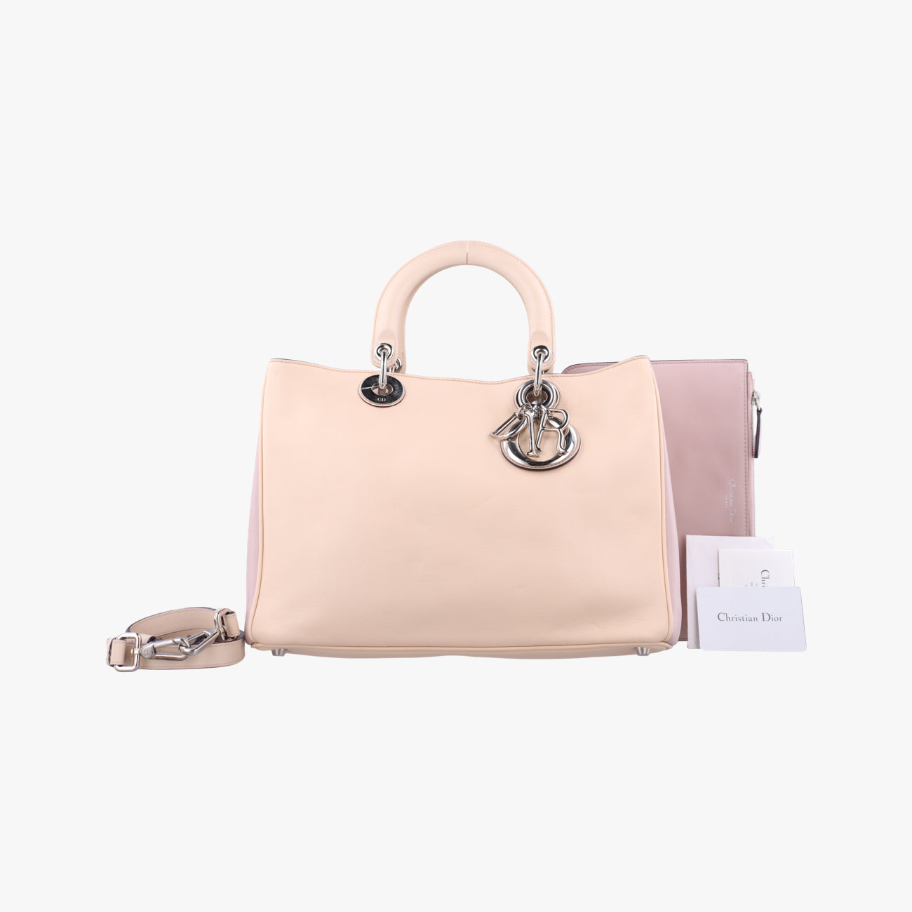 Smooth  Large DiorissimoBeige x PinkLeather09-MA-1112スムースラージディオリッシモベージュ×ピンクレザー09-MA-1112