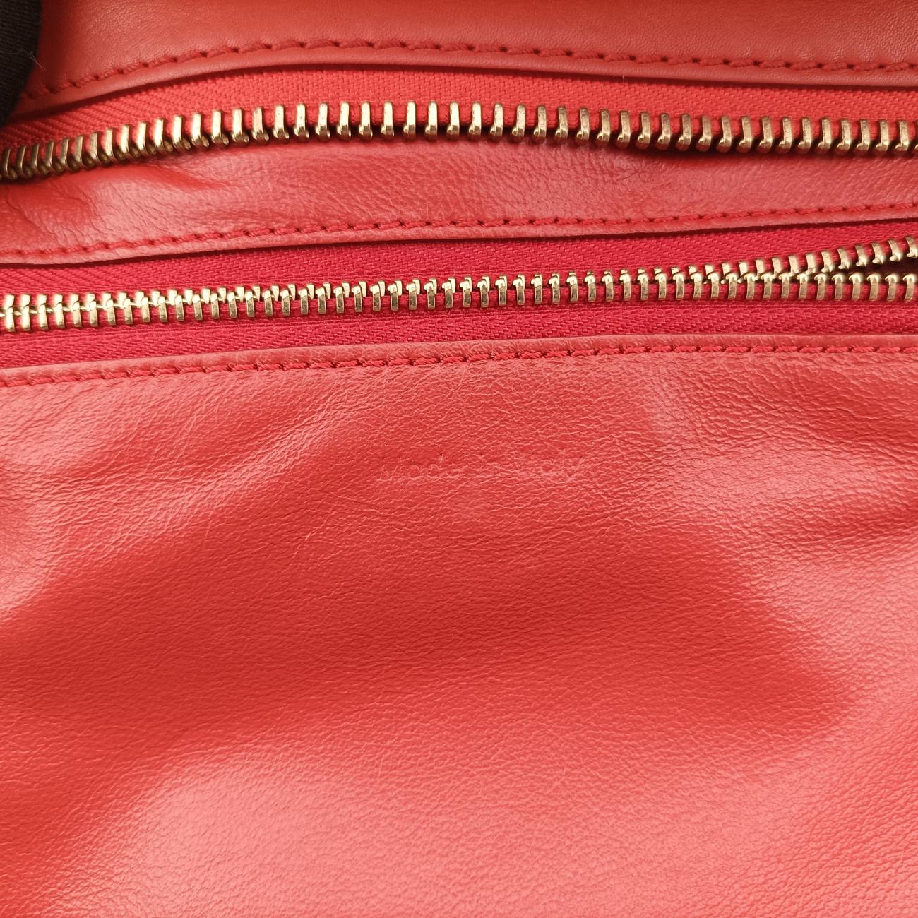 Luggage Mini Shopperorange-redLeatherU-ZP-0121ラゲージミニショッパーオレンジレッドレザーU-ZP-0121