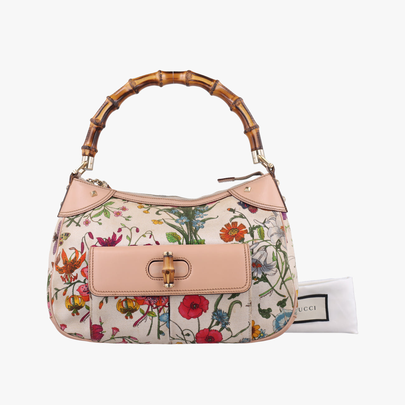 BambooIvory x Pink x Multicolorcanvas x leather137383バンブーアイボリー×ピンク×マルチカラーキャンバス×レザー137383