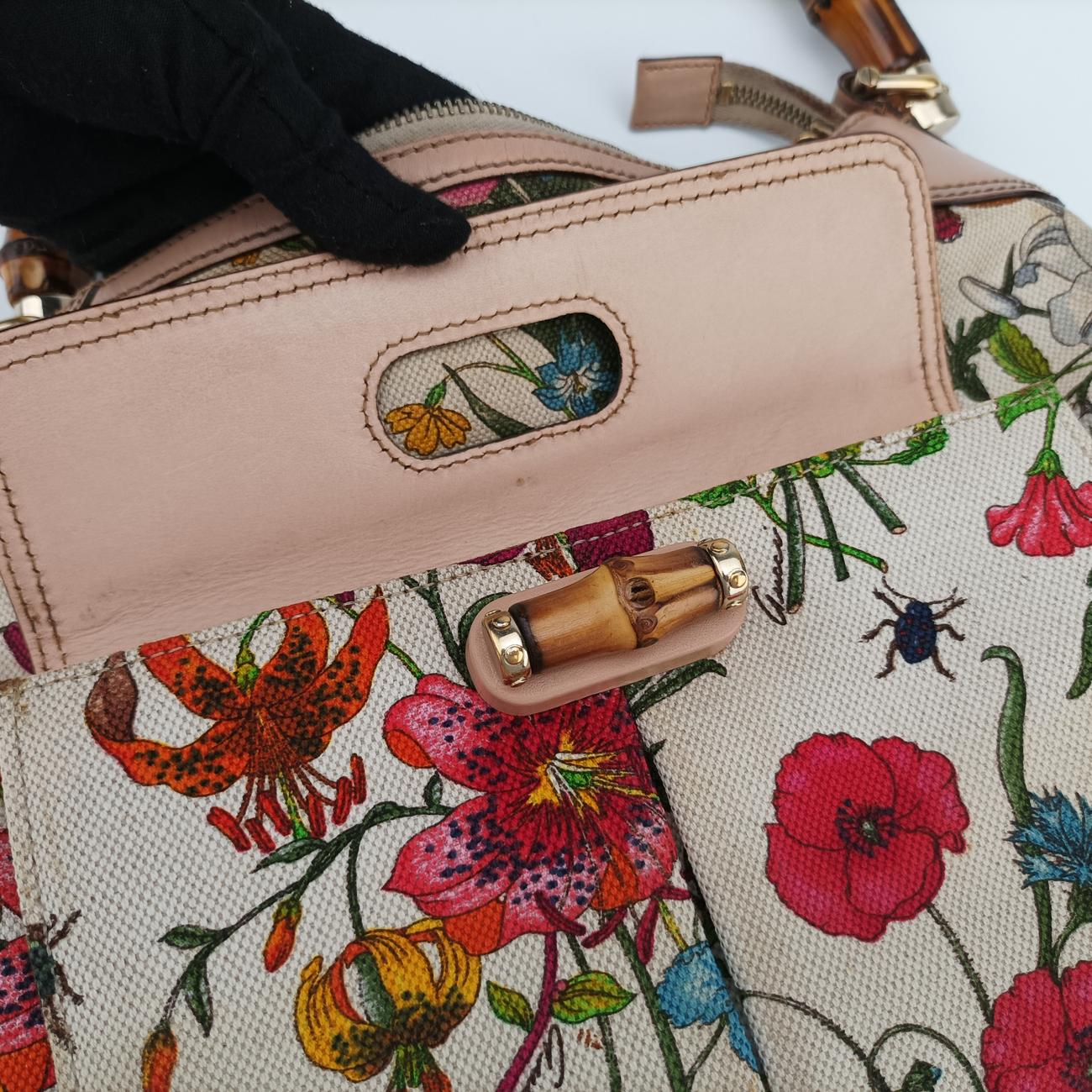 BambooIvory x Pink x Multicolorcanvas x leather137383バンブーアイボリー×ピンク×マルチカラーキャンバス×レザー137383