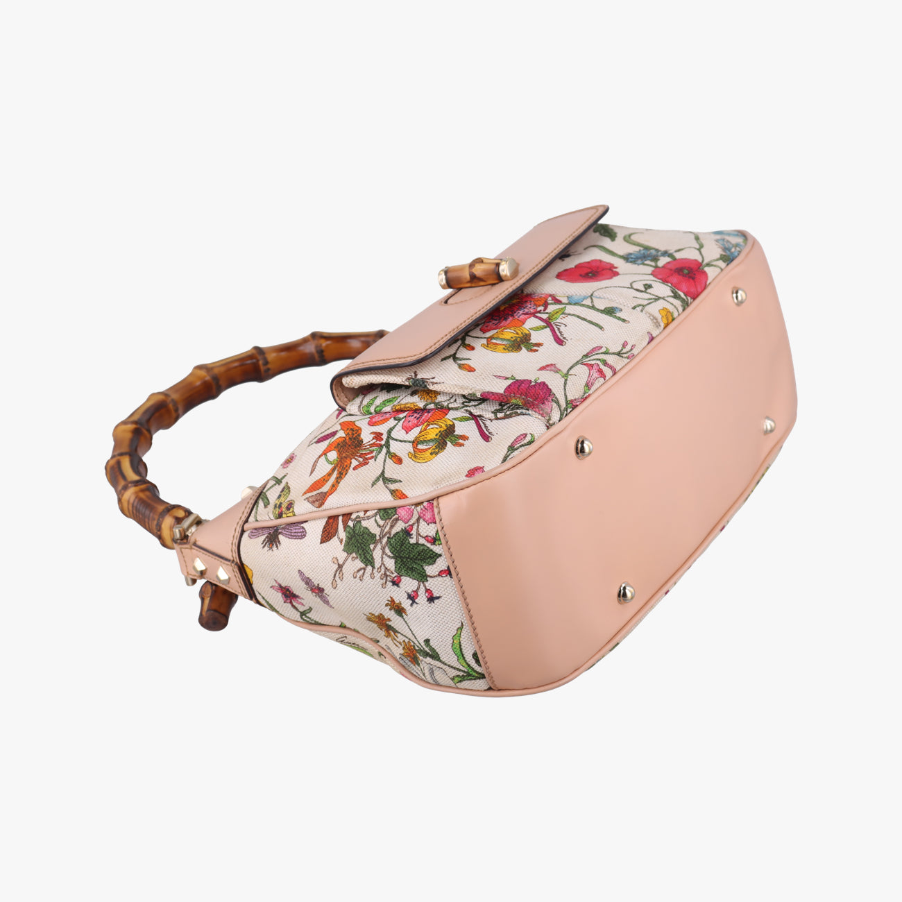 BambooIvory x Pink x Multicolorcanvas x leather137383バンブーアイボリー×ピンク×マルチカラーキャンバス×レザー137383