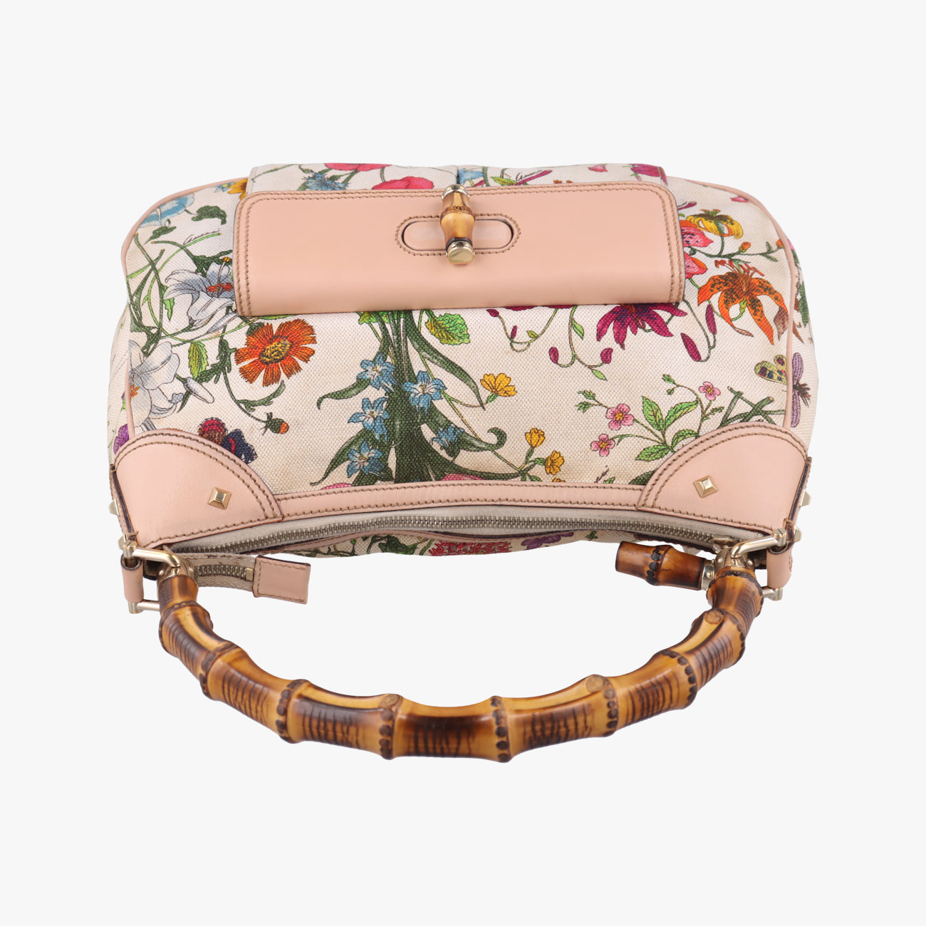 BambooIvory x Pink x Multicolorcanvas x leather137383バンブーアイボリー×ピンク×マルチカラーキャンバス×レザー137383