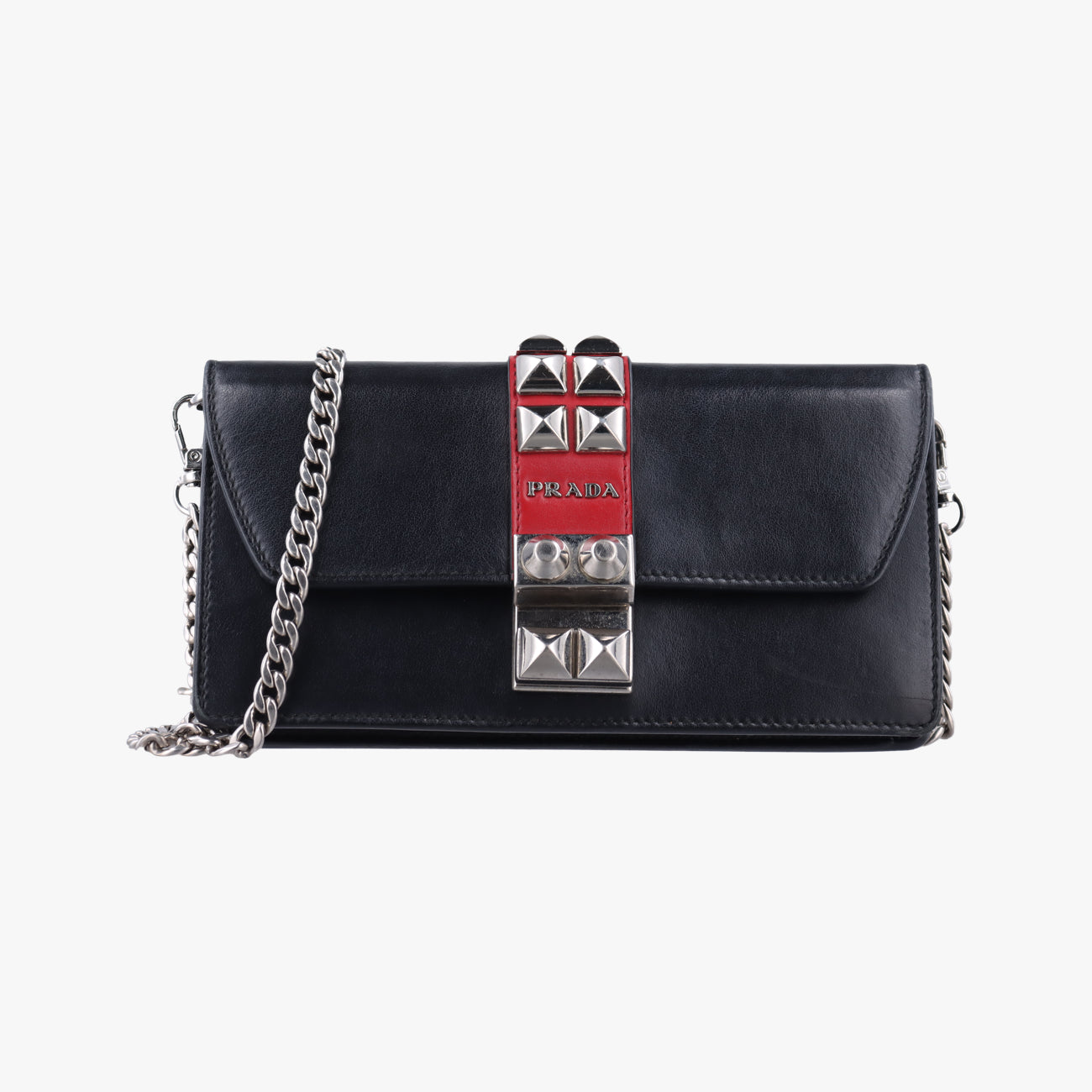 Elektra StuddedBlack×RedLeatherIDH06162Dエレクトラ スタッズブラック×レッドレザーIDH06162D