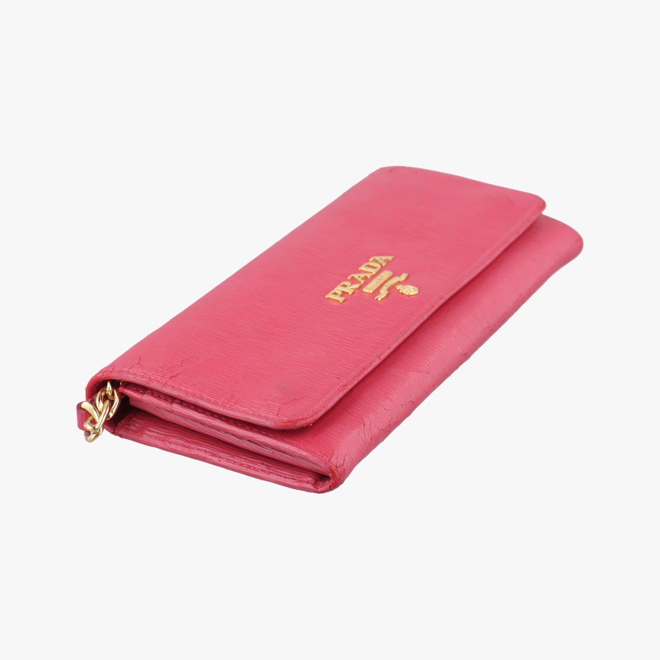 Metal Wallet on Chain Cornflower ClutchPinkSaffiano Leather1MT290165メタル ウォレット オン チェーン コーンフラワー クラッチピンクサフィアーノレザー1MT290165