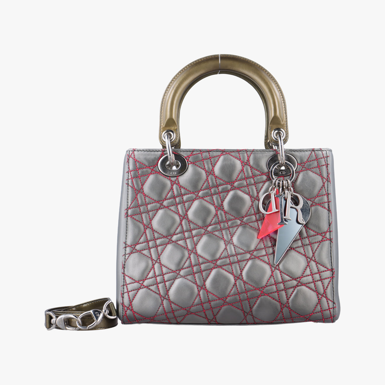 Lady DiorSilver x Pink x BronzeLambskin x Patent15-BO-1111レディディオールシルバー×ピンク×ブロンズラムスキン×パテント15-BO-1111