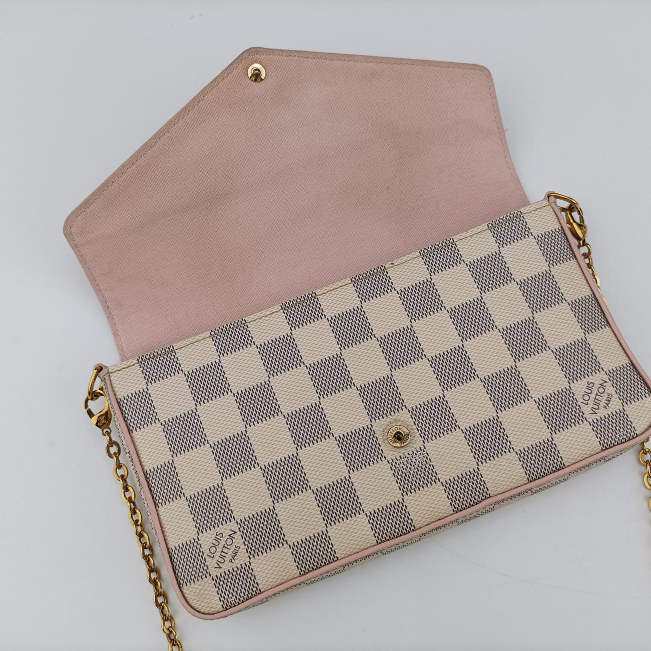 Pochette FéLICIE GMAZUR×Eau De RoseDamier CanvasN60235MI1129ポシェットフェリシーGMアズール×オードローズダミエキャンバスN60235MI1129