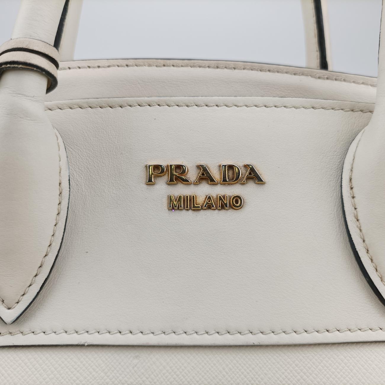 EsplanadeWhiteSAFFIANO Leather1BA045117 Xエスプラナードホワイトサフィアーノレザー1BA045117 X