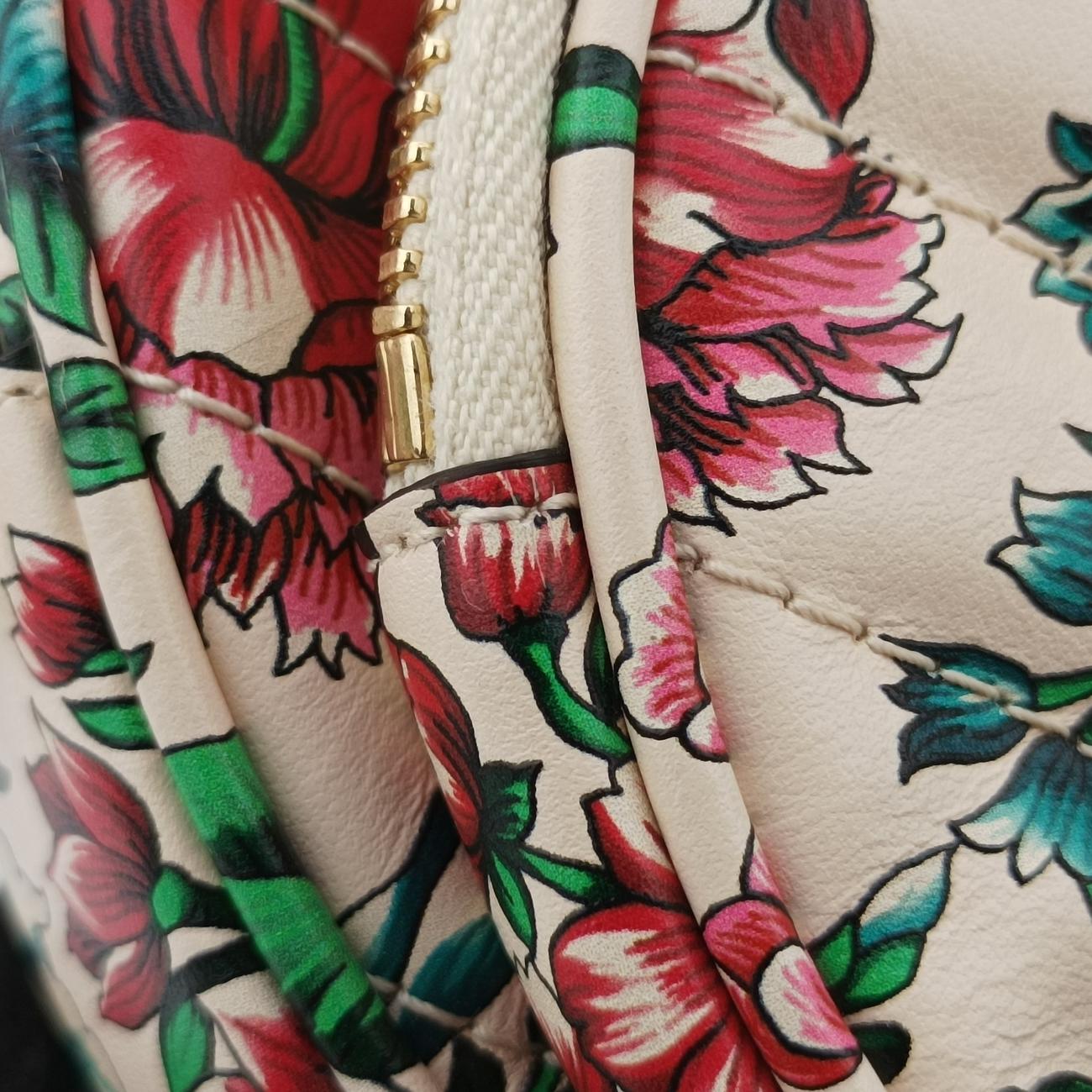 GG Marmont Flower Print HeartMulticolourLeather740355A040805967GGマーモント フラワー プリント ハートマルチカラーレザー740355A040805967