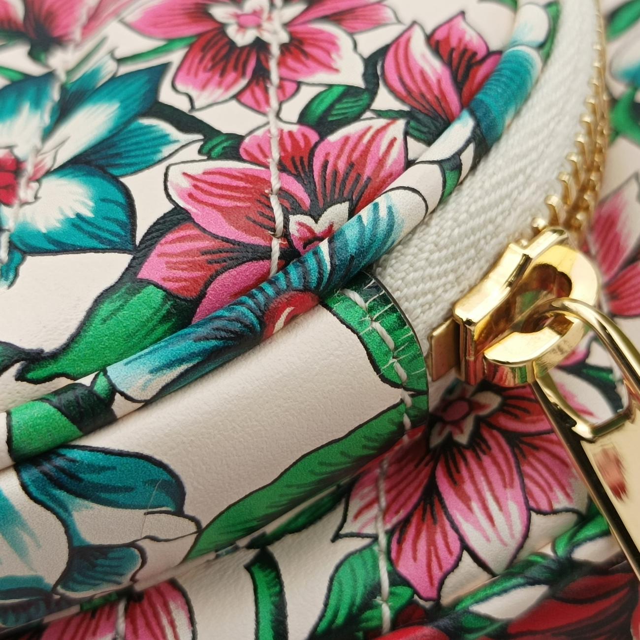 GG Marmont Flower Print HeartMulticolourLeather740355A040805967GGマーモント フラワー プリント ハートマルチカラーレザー740355A040805967