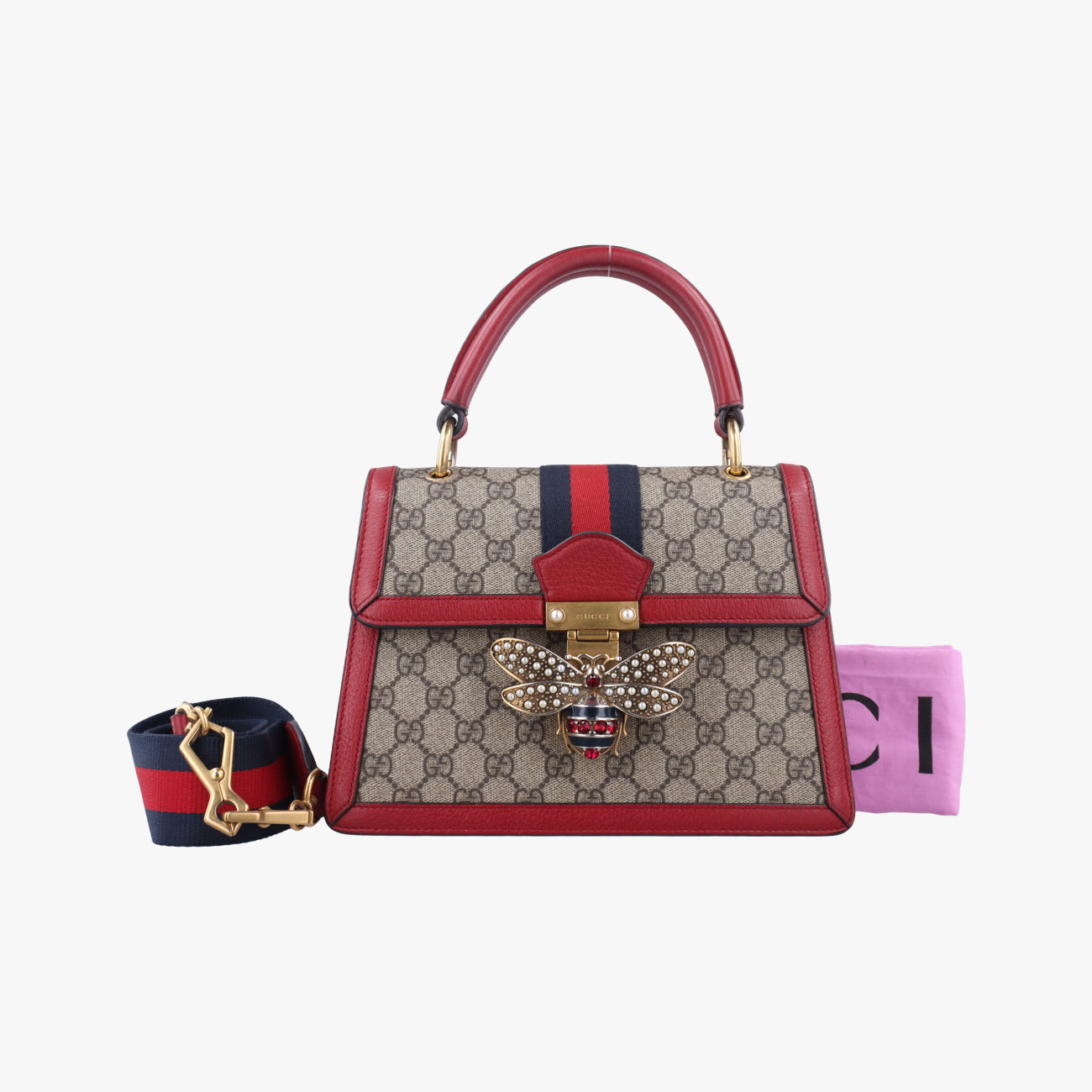 Queen Margaretbeige×MulticolourPVC coated canvas x leather476541H028234747クイーン マーガレットベージュ×マルチカラーPVCコーティングキャンバス×レザー476541H028234747